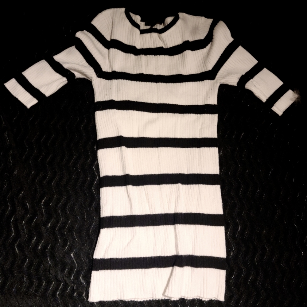 Express Black and White Stretchy Sweater